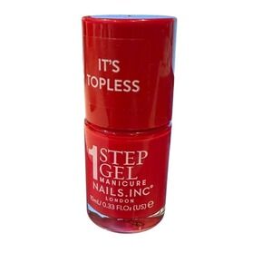 Nails Inc 1 Step Gel Manicure Kendall It's Topless Red Nail Polish 10ml 0.33oz